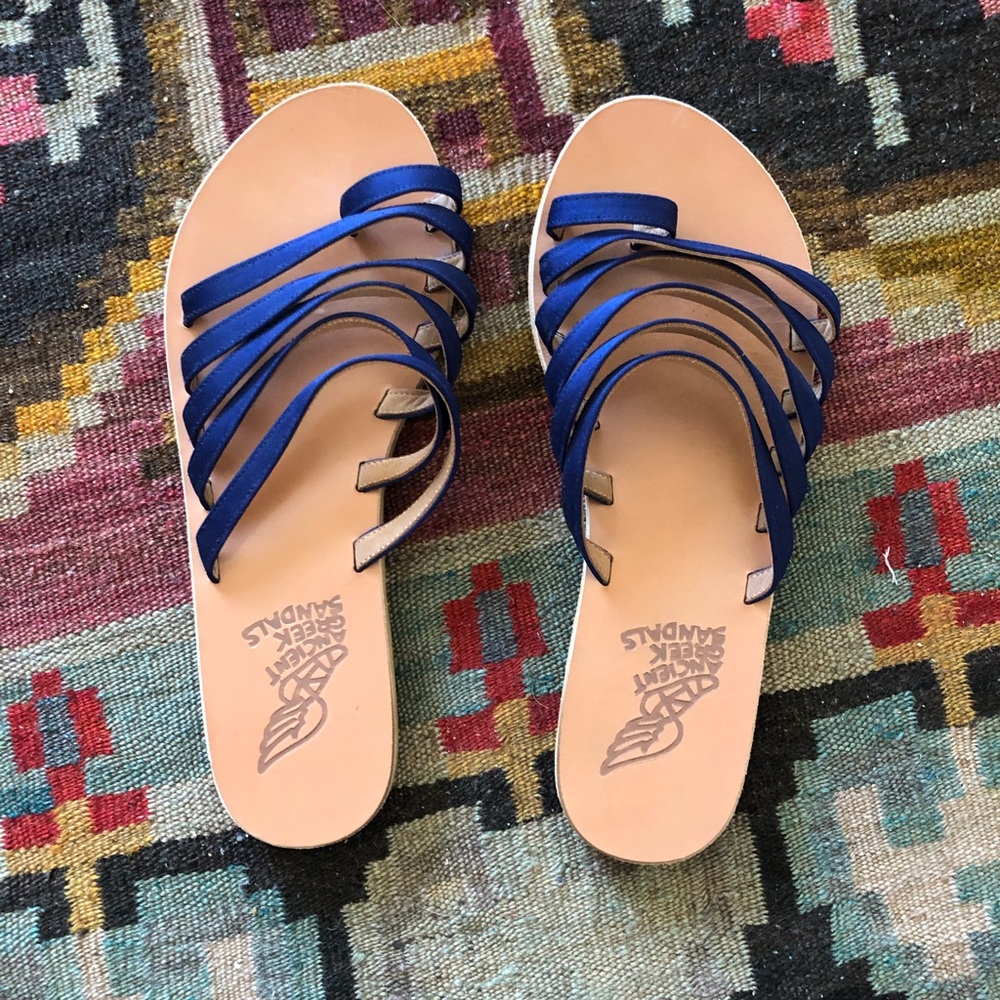 Ancient Greek Sandals in Blue